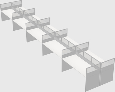 Shared rectangular cubicle