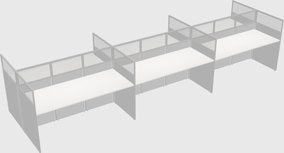 Shared rectangular cubicle