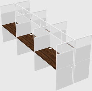 Shared rectangular cubicle