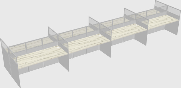 Shared rectangular cubicle