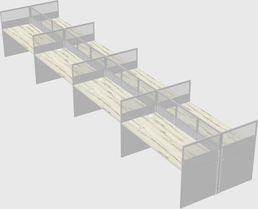 Shared rectangular cubicle