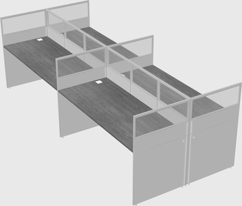 Shared rectangular cubicle