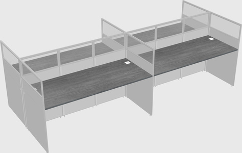 Shared rectangular cubicle