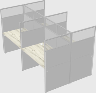 Shared rectangular cubicle