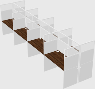 Shared rectangular cubicle