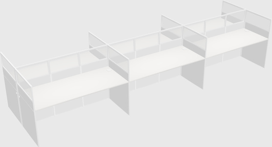 Shared rectangular cubicle