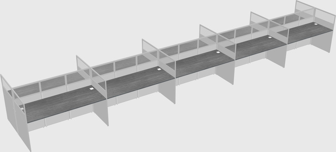 Shared rectangular cubicle