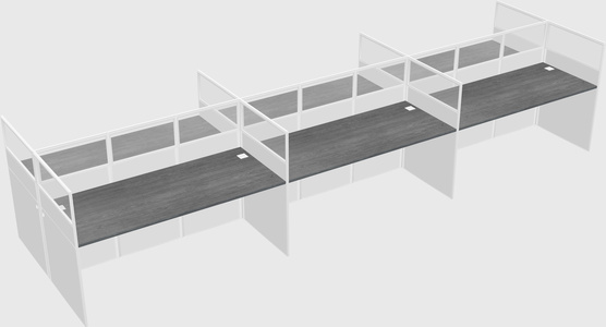 Shared rectangular cubicle