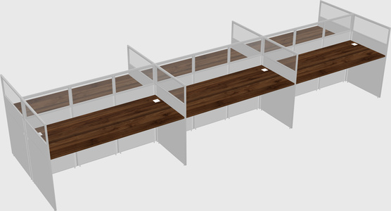 Shared rectangular cubicle