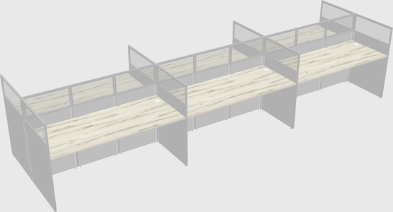 Shared rectangular cubicle