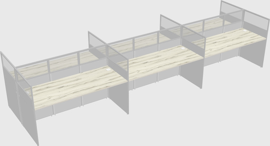 Shared rectangular cubicle
