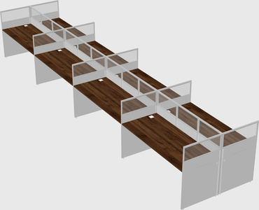 Shared rectangular cubicle