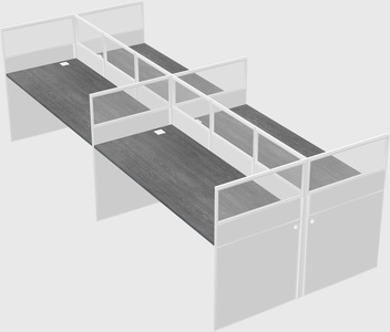 Shared rectangular cubicle