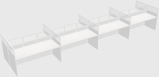 Shared rectangular cubicle