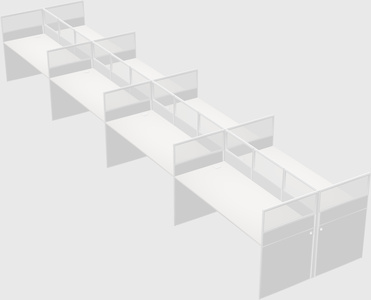 Shared rectangular cubicle