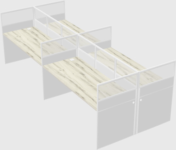Shared rectangular cubicle