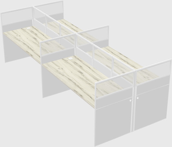 Shared rectangular cubicle