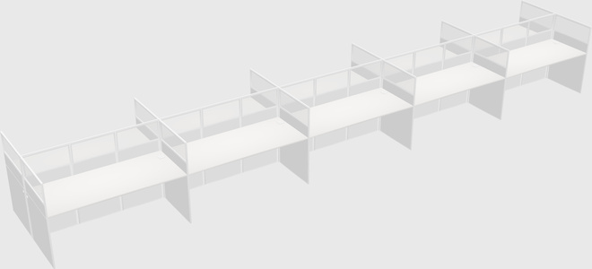Shared rectangular cubicle