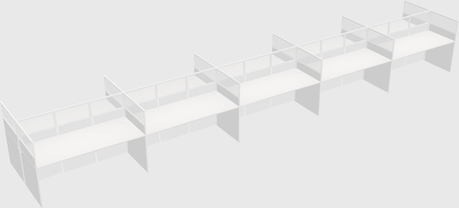 Shared rectangular cubicle