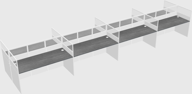 Shared rectangular cubicle