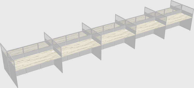 Shared rectangular cubicle