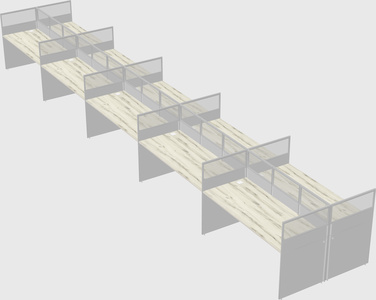 Shared rectangular cubicle