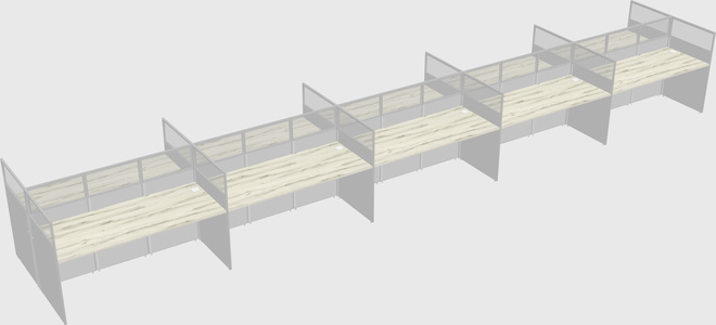 Shared rectangular cubicle