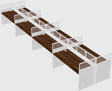 Shared rectangular cubicle
