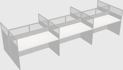Shared rectangular cubicle
