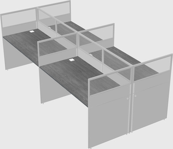 Shared rectangular cubicle