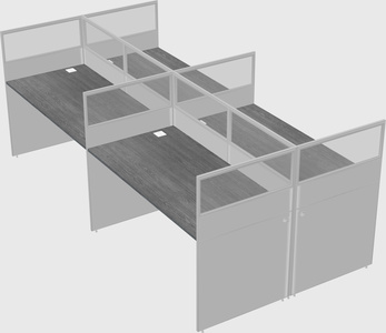 Shared rectangular cubicle
