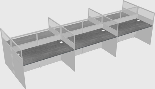 Shared rectangular cubicle