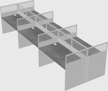 Shared rectangular cubicle