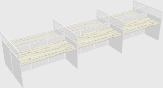 Shared rectangular cubicle