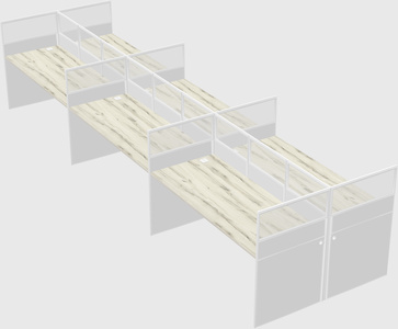 Shared rectangular cubicle