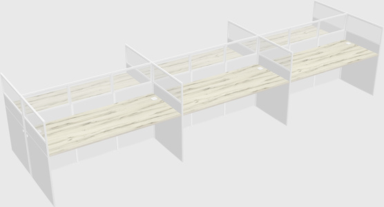 Shared rectangular cubicle