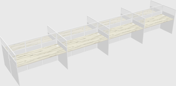 Shared rectangular cubicle