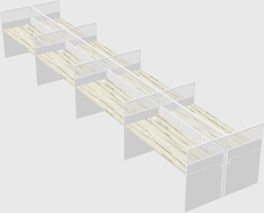Shared rectangular cubicle