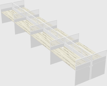 Shared rectangular cubicle