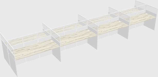 Shared rectangular cubicle