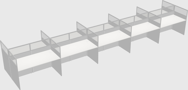 Shared rectangular cubicle