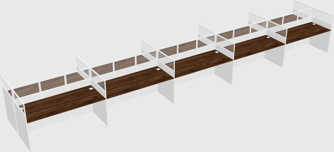Shared rectangular cubicle