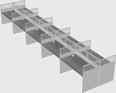 Shared rectangular cubicle