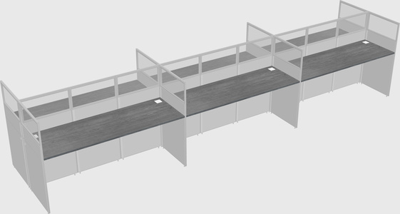Shared rectangular cubicle