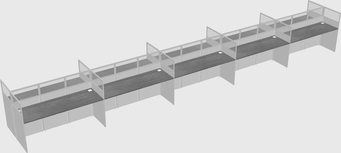 Shared rectangular cubicle