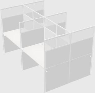 Shared rectangular cubicle
