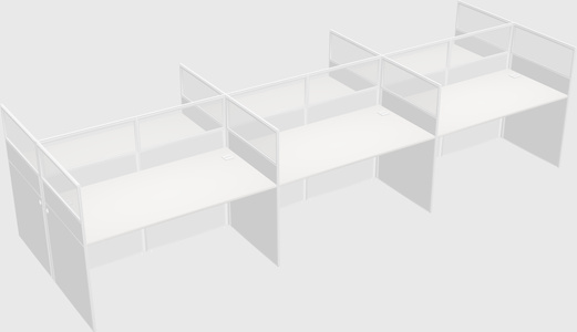 Shared rectangular cubicle