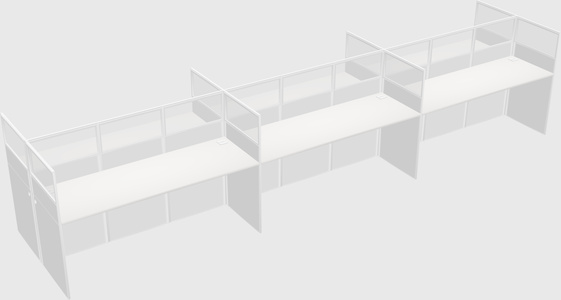 Shared rectangular cubicle