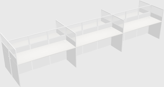 Shared rectangular cubicle