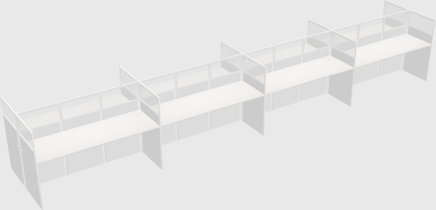Shared rectangular cubicle